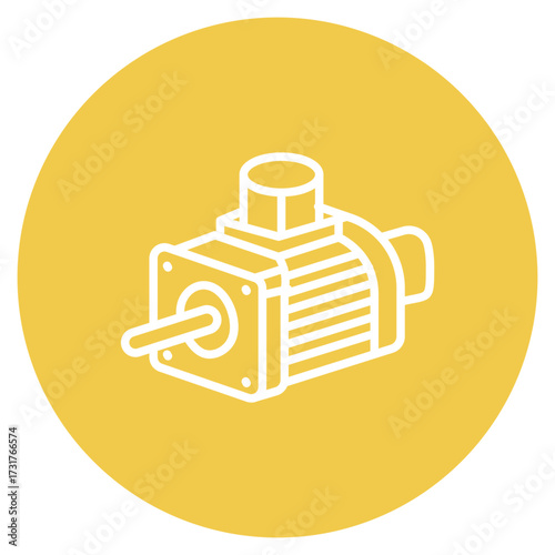 Stepper Motor icon vector image. Can be used for Manufacturing.
