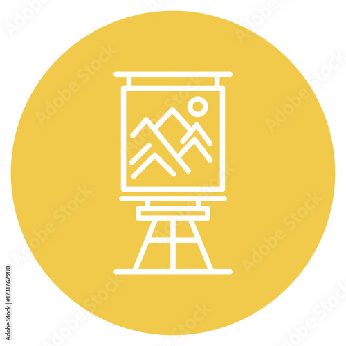 Exhibit Design icon vector image. Can be used for Art and Craft Supplies.