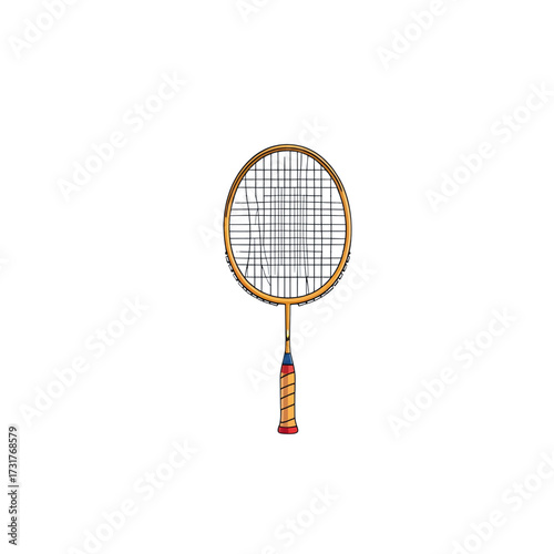 Illustration of a Badminton Racket A Simplified Vector Design for Sports and Recreation