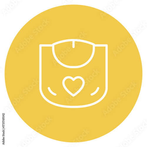 Baby Bib icon vector image. Can be used for Baby Shower.