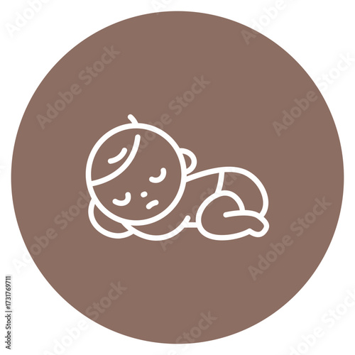 Sleeping Baby icon vector image. Can be used for Baby Shower.