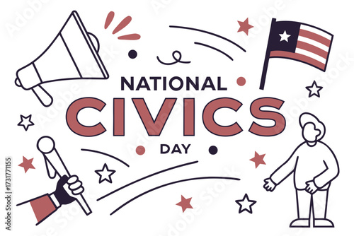 NATIONAL CIVICS DAY vector illustration