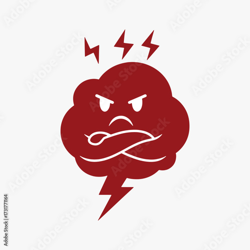 The expression of anger in the flat design concept of a cartoon character.