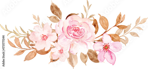 vector illustration of pink flower border design