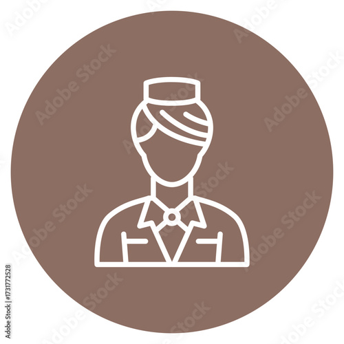 Female Croupier icon vector image. Can be used for Casino.