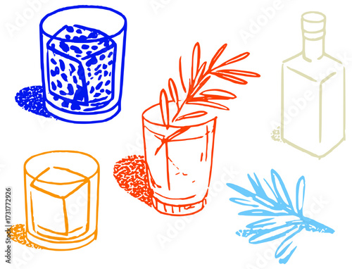 Vector illustration of a set of drinks