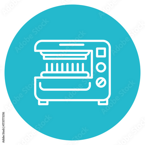 Withdrawal Starightening Machine icon vector image. Can be used for Mettalurgy.