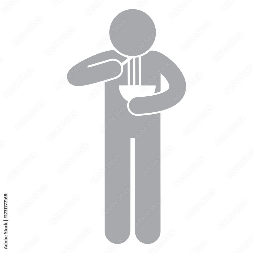 Obraz premium standing noodle eating icon