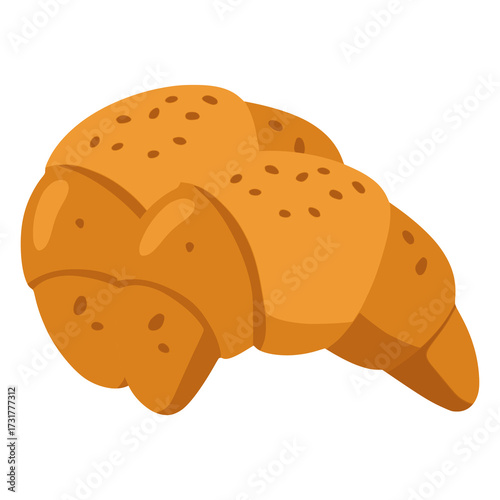 Kifle Kosovo pastry flat color vector illustration template design