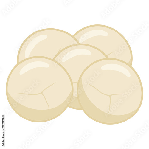 Kurt Kazakhstan food cheese balls flat color vector illustration template design