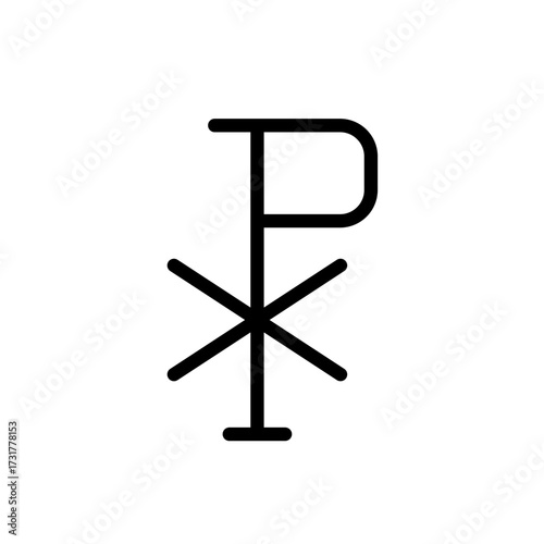 Chi rho christian monogram symbol - vector icon
