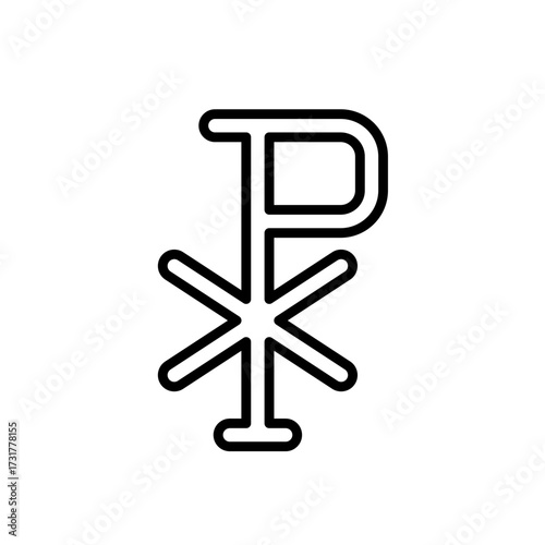 Chi rho christian monogram symbol - vector icon