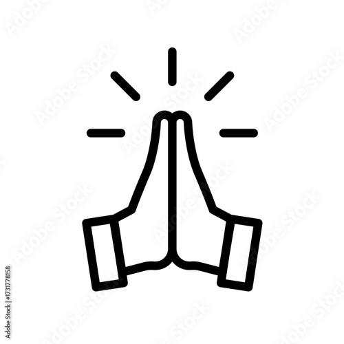 Praying hands religious gesture - vector icon