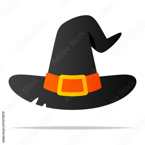 Cute witch hat vector isolated illustration