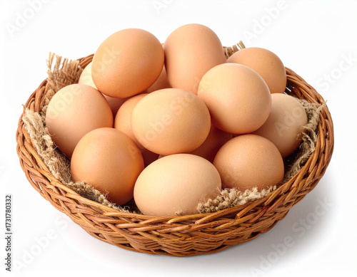 Wallpaper Mural Freshly laid brown eggs piled high in a rustic woven basket, ready for cooking and baking Torontodigital.ca