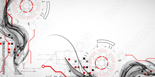 The abstract wave art background. Template for science and technology presentation. Vector.