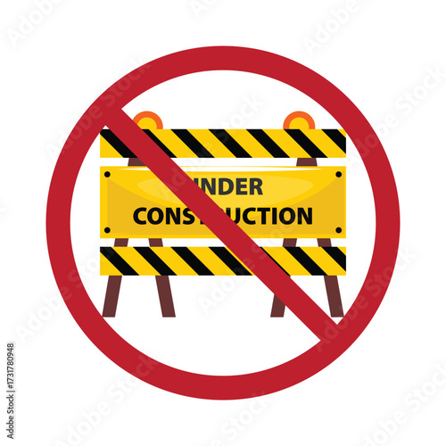 Stop work access denied symbol for safety notices and web use.
