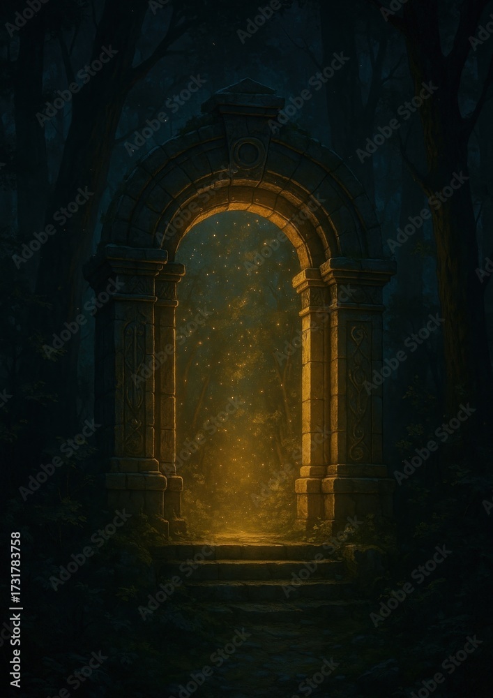Obraz premium Mystical archway glowing enchantment