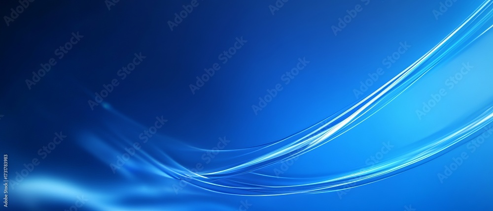 Fototapeta premium Abstract blue design with flowing lines