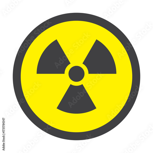 Radioactive warning mark flat icon vector