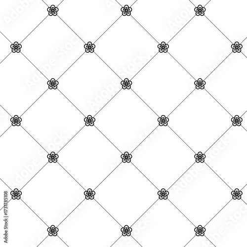 Abstract flower pattern background, Geometric seamless pattern, Geometric grid pattern