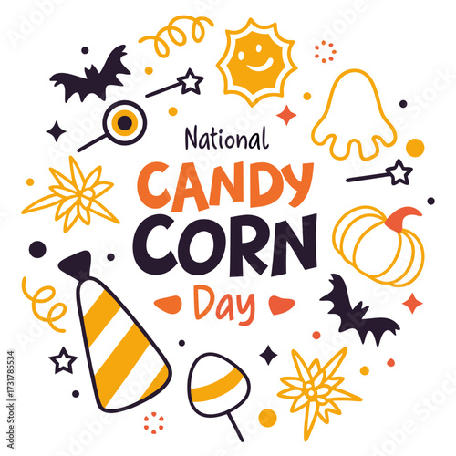 NATIONAL CANDY CORN DAY vector illustration