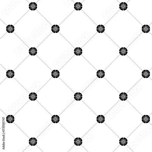 Abstract flower pattern background, Geometric seamless pattern, Geometric grid pattern