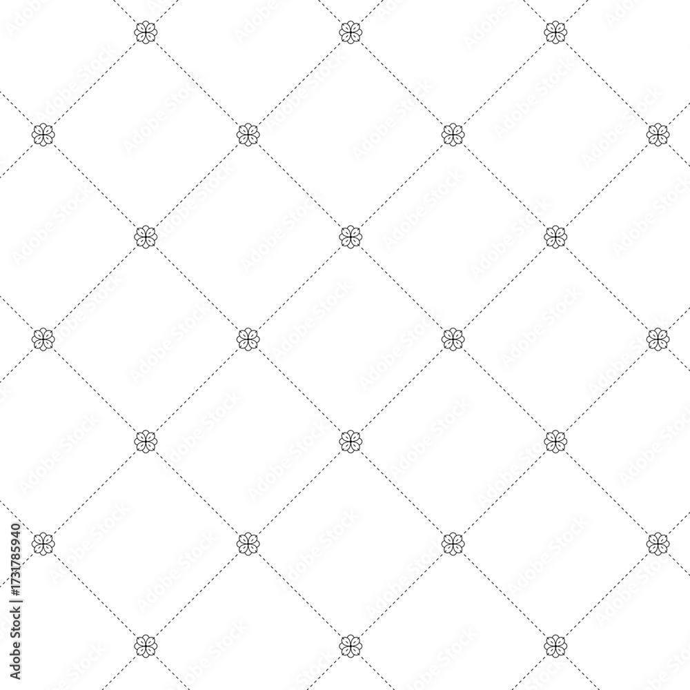 Naklejka premium Abstract flower pattern background, Geometric seamless pattern, Geometric grid pattern