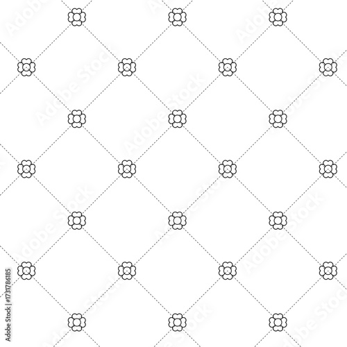 Abstract flower pattern background, Geometric seamless pattern, Geometric grid pattern