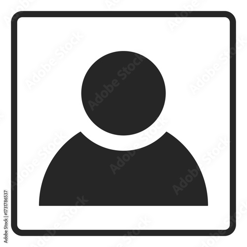Flat picture placeholder symbol for the app, website, or user interface design. Default social media avatar thumbnail graphic element. No found or available user profile image. Vector illustration