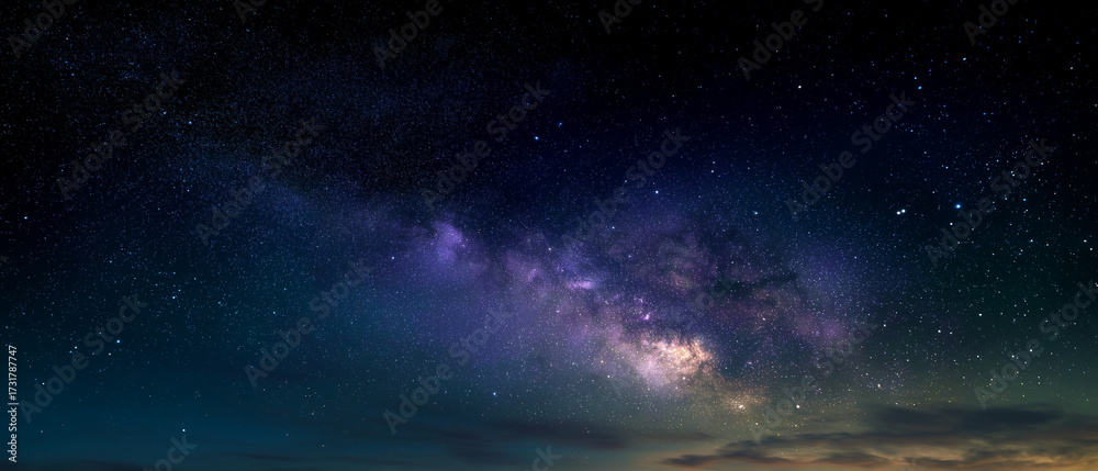 Fototapeta premium Way Milky Galaxy Night Sky with Billions of Stars