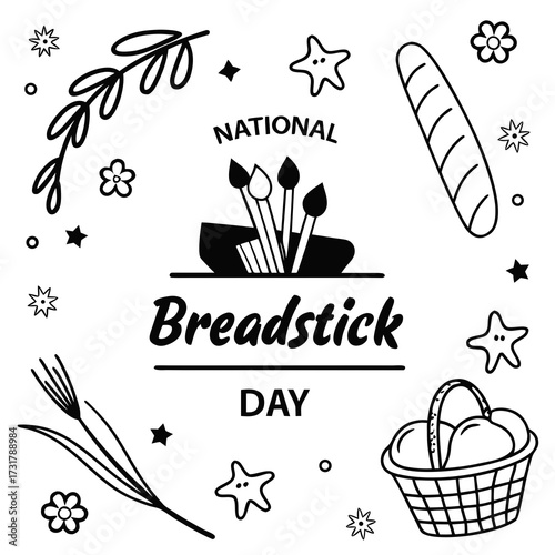 NATIONAL BREADSTICK DAY vector illustration