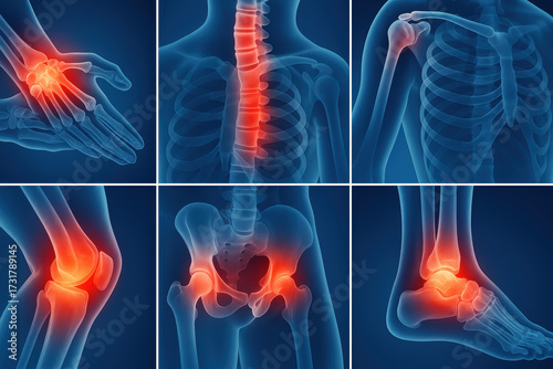 Joint Pain and Inflammation – Medical Illustration of Arthritis and Bone Pain