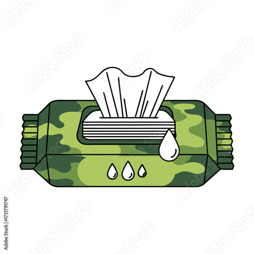 Camouflage Wet Wipes Pack Refreshing Cleanliness On-The-Go for Hygiene Purposes
