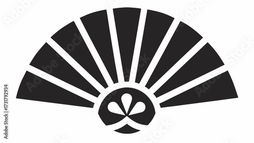 Elegant black fan motif symbolizing tradition, style, and cultural heritage for sophisticated designs.
