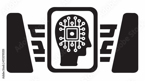 Intelligent AI mind processing data with futuristic circuit connections symbolizing advanced cognitive technology and innovation