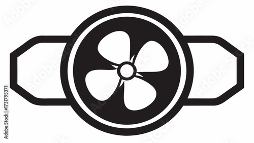 Modern ventilation fan icon symbolizing air circulation technology and industrial efficiency for HVAC and engineering designs