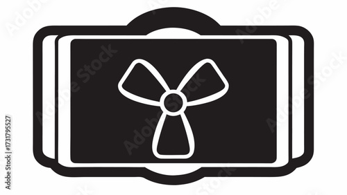 Striking atomic symbol icon representing energy, power, and science concepts for impactful presentations and design projects