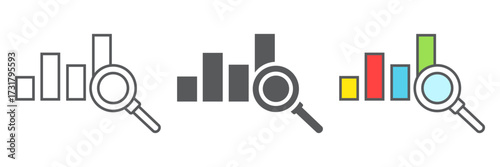 Analyse icon, business and strategy, graph sign, vector graphics, a linear pattern on a white background, eps 10.