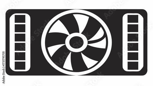 Dynamic cooling fan icon offering efficient airflow and essential ventilation for modern technology and industrial applications