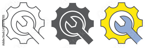 Technical support icon, business and service, repair sign, vector graphics, a linear pattern on a white background, eps 10.