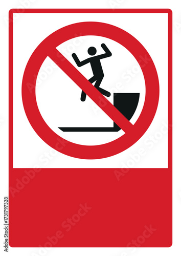 prohibition_safety signs_version 2_no jumping down_your custom message here_portrait_size a4/a3/a2/a1	 

