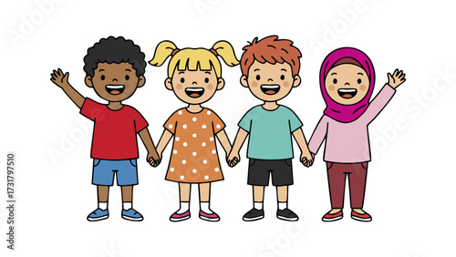 happy family with children