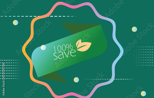 Gradient colors sales tags and labels. Natural foods fresh products banner. vector badges stock illustration