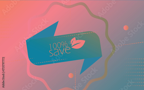 Gradient colors sales tags and labels. Natural foods fresh products banner. vector badges stock illustration