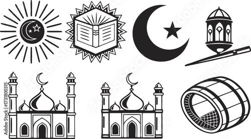 Islamic Symbols and Imagery Vector Icons