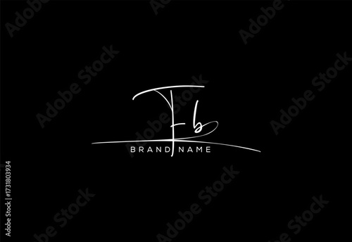 FB letter beauty cursive handwriting logo.