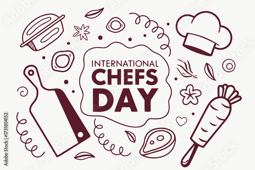 INTERNATIONAL CHEFS DAY vector illustration