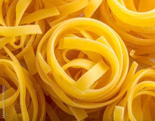 Close-up of uncooked yellow noodles texture