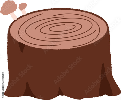 Vector tree stump with spiral rings